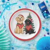 Christmas Labrador Retriever Dogs Pappteller (Party)