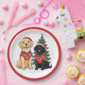 Christmas Labrador Retriever Dogs Pappteller (Party)