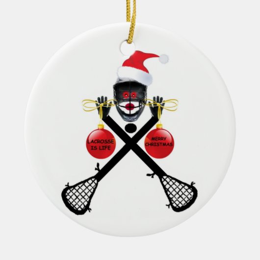 Christmas Lacrosse Keramik Ornament (Vorne)