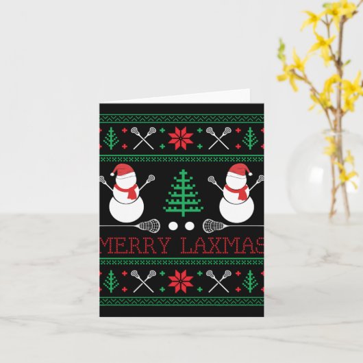 Christmas Lacrosse Lax Player Ugly Christmas Xmas Karte (Gelbe Blume)
