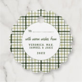 Christmas Lady with Cat Personalized Plaid Holiday Geschenkanhänger (Rückseite)