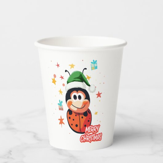 Christmas Ladybug Cheer Pappbecher (Vorderseite)