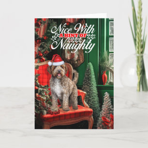 Christmas Lagotto Romagnolo Dog Naughty oder Nice Feiertagskarte