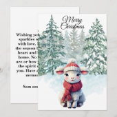 Christmas Lamb Flat Holiday Card Feiertagskarte (Vorne/Hinten)