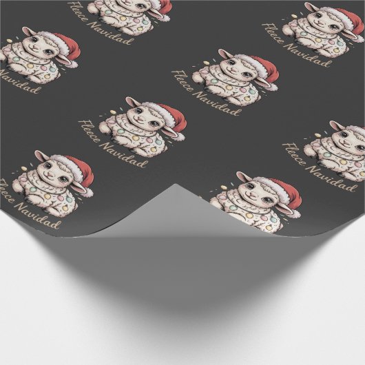 Christmas Lamb Funny Fleece Navidad Geschenkpapier (Ecke)