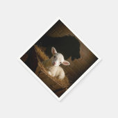 Christmas Lamb In a Manger With Lion Shadow Serviette (Ecke)