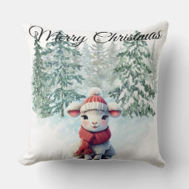 Christmas Lamb Throw Pillow Kissen