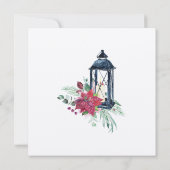 Christmas Lantern Poinsettia Evergreens Einladung (Rückseite)