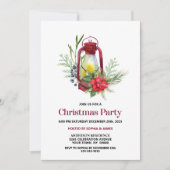 Christmas Lantern Red Poinsettia Weihnachtsfest Pa Einladung (Vorderseite)