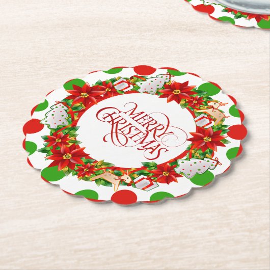 Christmas Large Polka Dot Musterpapier Untersetzer (angewinkelt)
