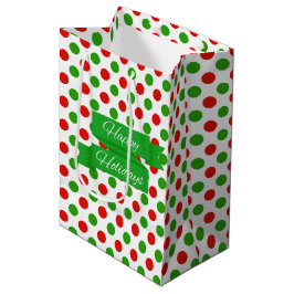 Christmas Large Polka Dot Pattern Geschenktasche Mittlere Geschenktüte