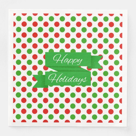 Christmas Large Polka Dot Pattern Paper Napkin Serviette (Vorderseite)