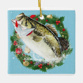 Christmas Largemouth Bass Keramikornament
