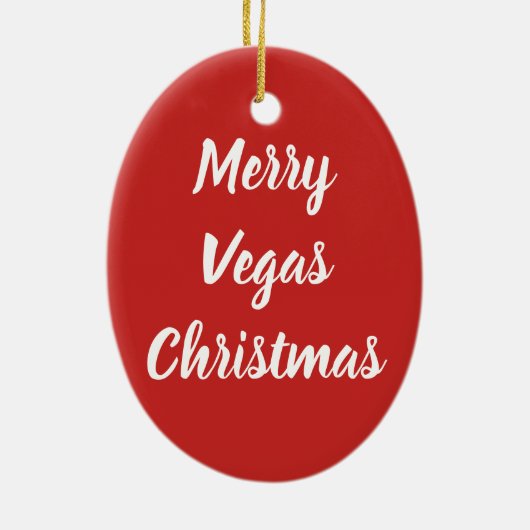 Christmas Las Vegas Sign Keramik Ornament (Hinten)