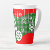 Christmas Latte Mug – White Ornaments Milchtasse (Rechte Ecke)