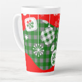 Christmas Latte Mug – White Ornaments Milchtasse (Linke Ecke)