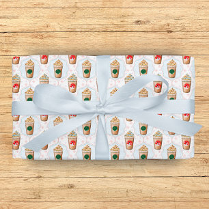 Christmas-Latte-Ogee-Schneemuster Geschenkpapier