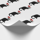 Christmas Le Chat Noir mit Weihnachtsmannmütze Geschenkpapier (Ecke)