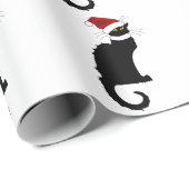 Christmas Le Chat Noir mit Weihnachtsmannmütze Geschenkpapier (Rolleneckpunkt)