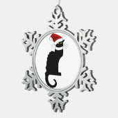 Christmas Le Chat Noir Schneeflocken Zinn-Ornament (Rechts)