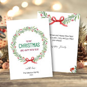 Christmas Leaves Wreath Holiday Card Feiertagskarte