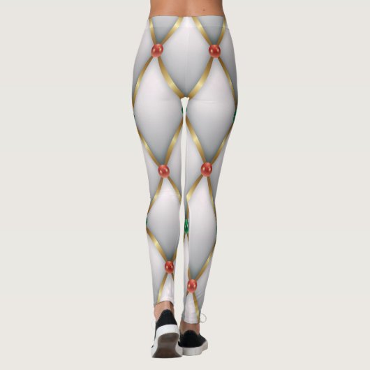 Christmas Leggings – Festive Holiday Pattern  (Rückseite)