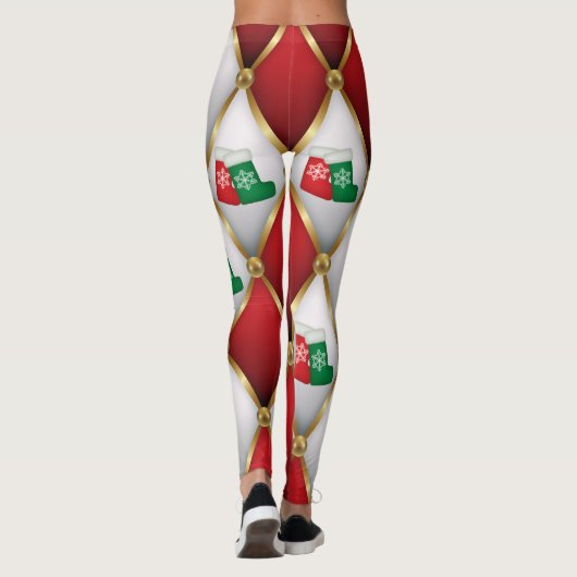Christmas Leggings – Festive Holiday Pattern  (Rückseite)