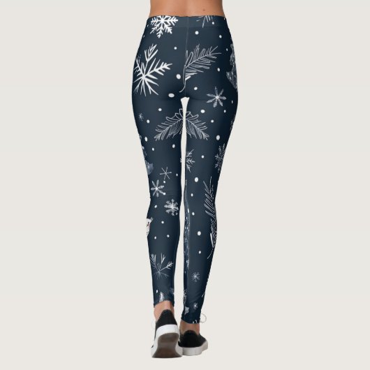 Christmas Leggings – Festive Holiday Pattern (Rückseite)