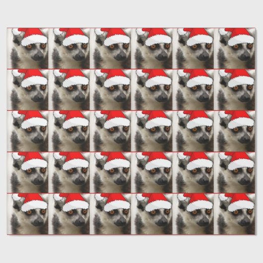 Christmas Lemur Geschenkpapier (Flach)