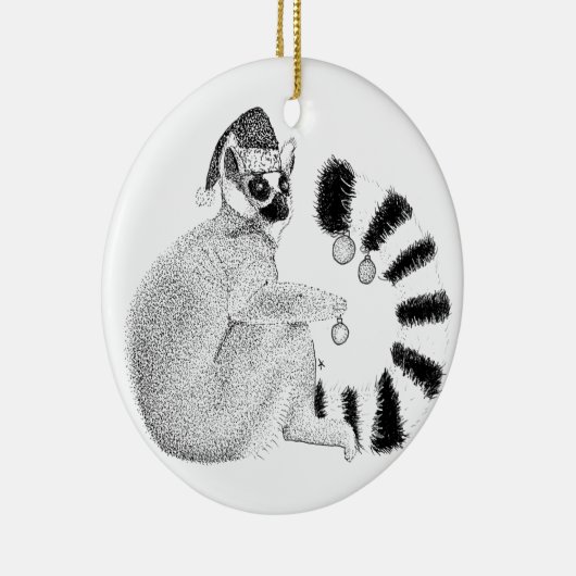 Christmas Lemur Keramik Ornament (Rechts)