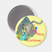 Christmas Lemur Magnet (Vorderseite/Rückseite)