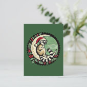 Christmas Lemur Postkarte (Stehend Vorderseite)