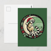 Christmas Lemur Postkarte (Vorne/Hinten)