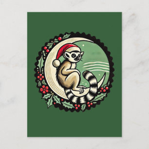 Christmas Lemur Postkarte