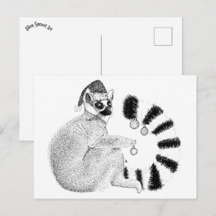 Christmas Lemur Postkarte