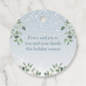 Christmas Lenten Eucalyptus Blätter Poinsettia Geschenkanhänger (Rückseite)