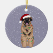 Christmas Leonberger Keramik Ornament (Vorne)