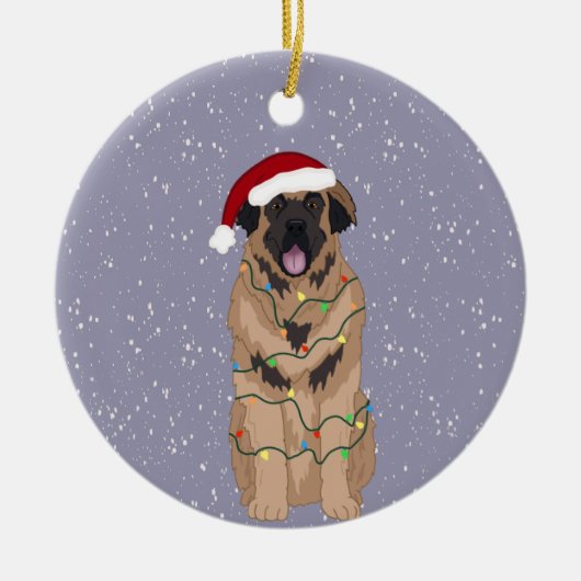 Christmas Leonberger Keramik Ornament (Vorne)