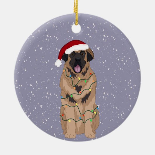 Christmas Leonberger Keramik Ornament (Hinten)