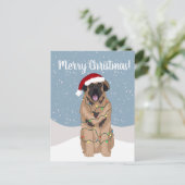 Christmas Leonberger Postkarte (Stehend Vorderseite)
