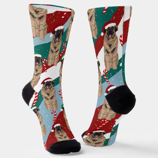 Christmas Leonberger Socken (Gewinkelt)