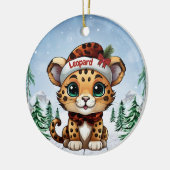 Christmas Leopard Spots Kitty Cat Lovers 🐆🐈🐾 Keramik Ornament (Links)