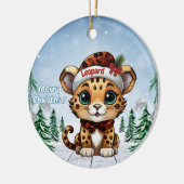 Christmas Leopard Spots Kitty Cat Lovers 🐆🐈🐾 Keramik Ornament (Links)