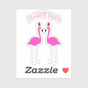 Christmas Lesbian Flamingos Flamingo Belles Aufkleber