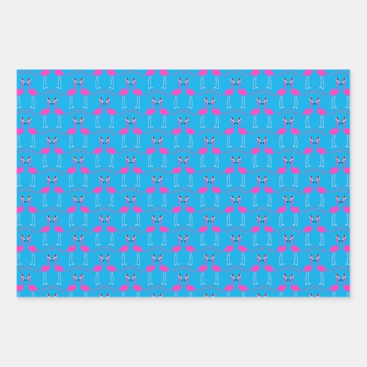 Christmas Lesbian Flamingos Flamingo Belles Custom Geschenkpapier Set (Vorderseite)