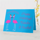 Christmas Lesbian Flamingos Flamingo Belles Custom Karte (Gelbe Blume)