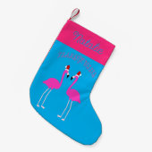 Christmas Lesbian Flamingos Flamingo Belles Custom Kleiner Weihnachtsstrumpf (Vorderansicht (hängend))