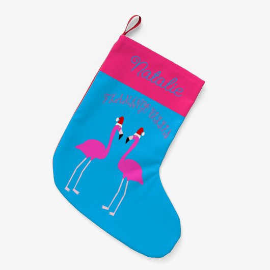 Christmas Lesbian Flamingos Flamingo Belles Custom Kleiner Weihnachtsstrumpf (Vorderansicht (hängend))