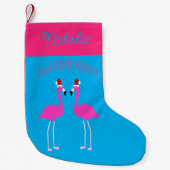 Christmas Lesbian Flamingos Flamingo Belles Custom Kleiner Weihnachtsstrumpf (Vorderseite)