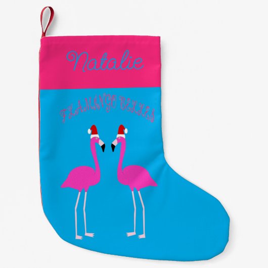 Christmas Lesbian Flamingos Flamingo Belles Custom Kleiner Weihnachtsstrumpf (Vorderseite)